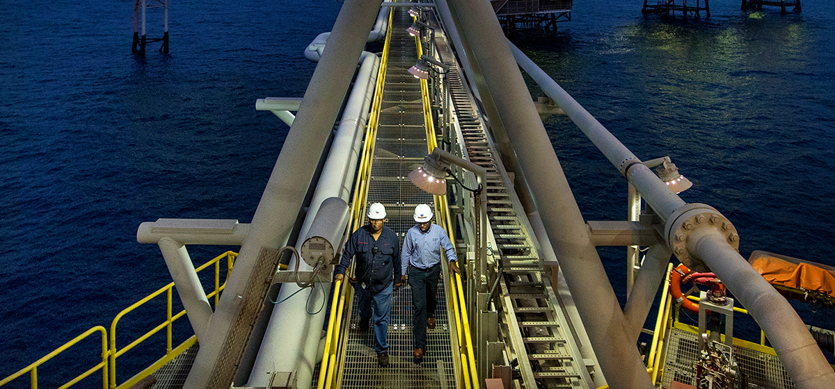 尼日利亚近海Escravos地区的生产平台