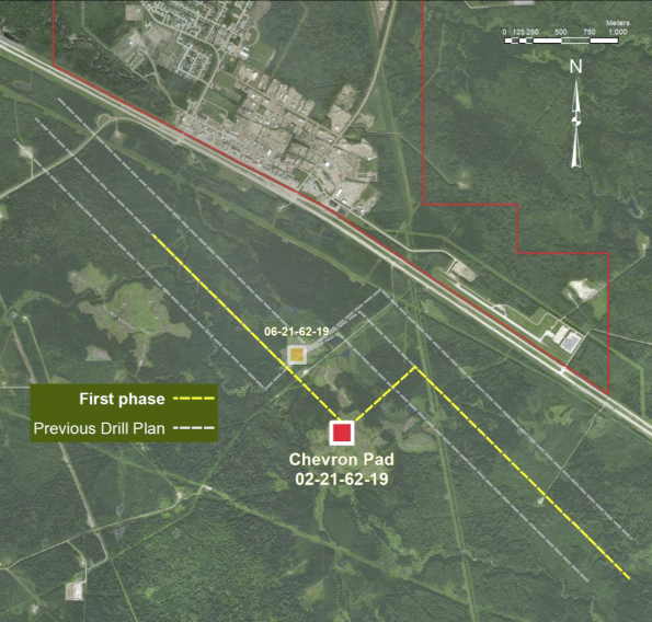 Satellite map of the 06-21-62-19 well location